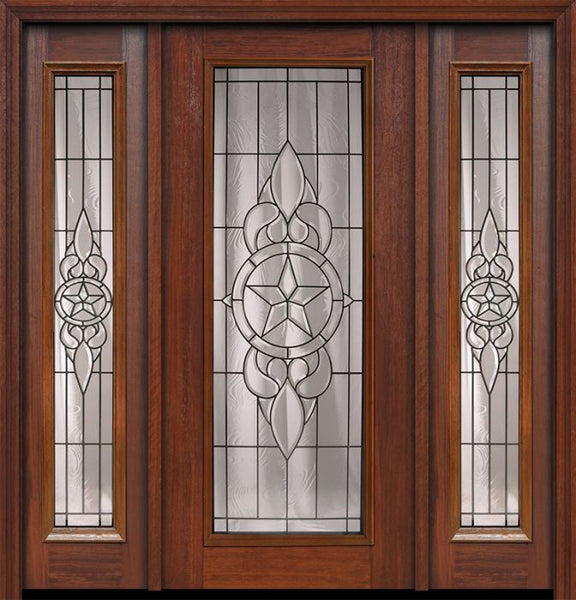 WDMA 56x80 Door (4ft8in by 6ft8in) Exterior Cherry 80in Full Lite Brazos / Walnut Door /2side 1