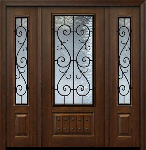 WDMA 56x80 Door (4ft8in by 6ft8in) Exterior Cherry 80in 1 Panel 3/4 Lite St Charles Door /2side 1
