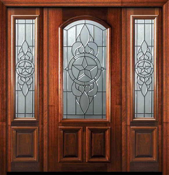 WDMA 56x80 Door (4ft8in by 6ft8in) Exterior Mahogany 80in Brazos Arch Lite Door /2side 1