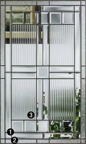 WDMA 56x80 Door (4ft8in by 6ft8in) Exterior Oak Saratoga 3/4 Lite 2 Panel Fiberglass Door 2 Sides HVHZ Impact 2