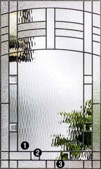 WDMA 56x80 Door (4ft8in by 6ft8in) Exterior Oak Maple Park 3/4 Lite 2 Panel Fiberglass Door 2 Sides HVHZ Impact 2