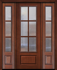 WDMA 56x96 Door (4ft8in by 8ft) Exterior Cherry IMPACT | 96in 3/4 Lite 1 Panel 6 Lite SDL Door /2side 1