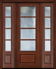 WDMA 56x96 Door (4ft8in by 8ft) Exterior Cherry IMPACT | 96in 3/4 Lite 1 Panel 4 Lite SDL Door /2side 1