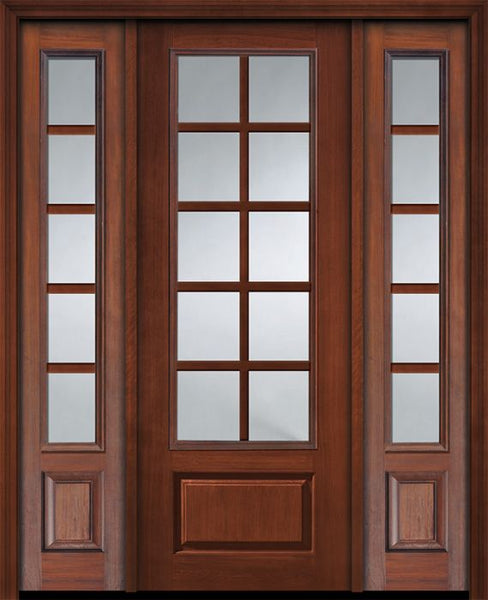 WDMA 56x96 Door (4ft8in by 8ft) Patio Cherry 96in 3/4 Lite 1 Panel 10 Lite SDL Door /2side 1