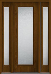 WDMA 56x96 Door (4ft8in by 8ft) Exterior Oak Granite 8ft Full Lite Flush Fiberglass Door 2 Sides HVHZ Impact 1