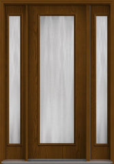 WDMA 56x96 Door (4ft8in by 8ft) Patio Oak Chinchilla 8ft Full Lite Flush Fiberglass Exterior Door 2 Sides HVHZ Impact 1