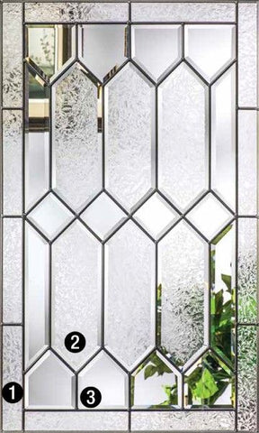 WDMA 56x96 Door (4ft8in by 8ft) Exterior Oak Crystalline 8ft Full Lite W/ Stile Lines Fiberglass Door 2 Sides HVHZ Impact 2