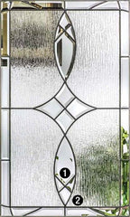 WDMA 56x96 Door (4ft8in by 8ft) Exterior Oak Blackstone 8ft 3/4 Lite 1 Panel Fiberglass Door 2 Sides HVHZ Impact 2