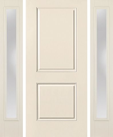 WDMA 58x80 Door (4ft10in by 6ft8in) Exterior Smooth 2 Panel Square Top Star Door 2 Sides Clear 1