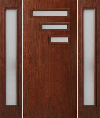 WDMA 58x80 Door (4ft10in by 6ft8in) Exterior Cherry Contemporary Modern 3 Lite Single Entry Door Sidelights FC522 1
