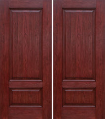WDMA 60x80 Door (5ft by 6ft8in) Exterior Cherry Two Panel Double Entry Door 1