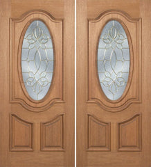 WDMA 60x80 Door (5ft by 6ft8in) Exterior Mahogany Carmel Double Door w/ CO Glass - 6ft8in Tall 1