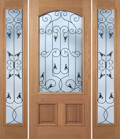 WDMA 60x80 Door (5ft by 6ft8in) Exterior Mahogany Naples Single Door/2side w/ WM Glass 1
