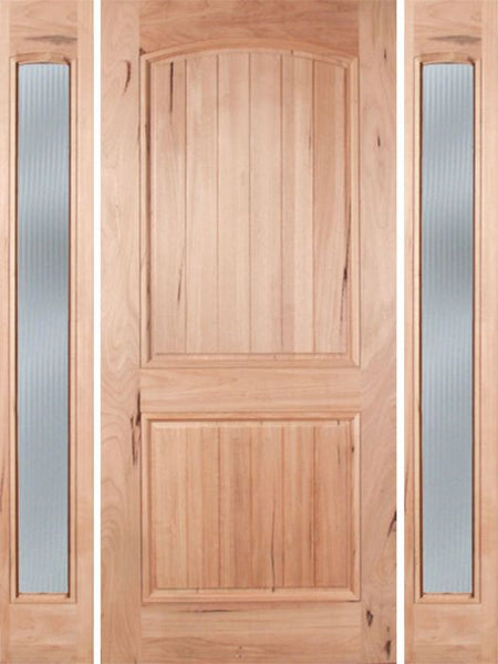 WDMA 60x80 Door (5ft by 6ft8in) Exterior Walnut Rustica Single Door/2side Reed Glass 1