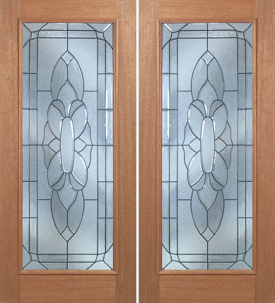 WDMA 60x80 Door (5ft by 6ft8in) Exterior Mahogany Livingston Double Door w/ BO Glass - 6ft8in Tall 1