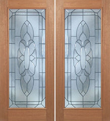 WDMA 60x80 Door (5ft by 6ft8in) Exterior Mahogany Livingston Double Door w/ BO Glass - 6ft8in Tall 1