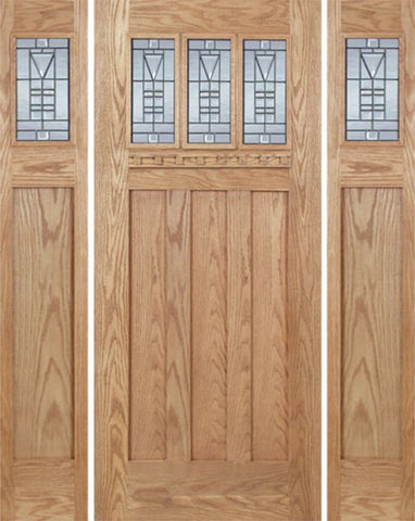 WDMA 60x80 Door (5ft by 6ft8in) Exterior Oak Barnsdale Single Door/2side w/ B Glass 1