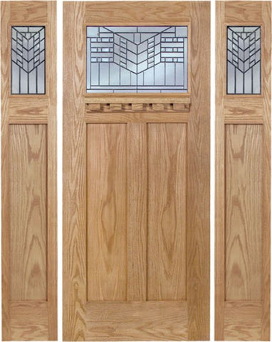 WDMA 60x80 Door (5ft by 6ft8in) Exterior Oak Pearce Single Door/2side w/ E Glass 1