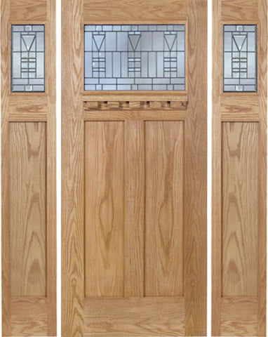 WDMA 60x80 Door (5ft by 6ft8in) Exterior Oak Pearce Single Door/2side w/ B Glass 1
