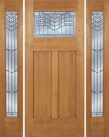 WDMA 60x80 Door (5ft by 6ft8in) Exterior Mahogany Pearce Single Door/2 Full-lite side w/ E Glass 1