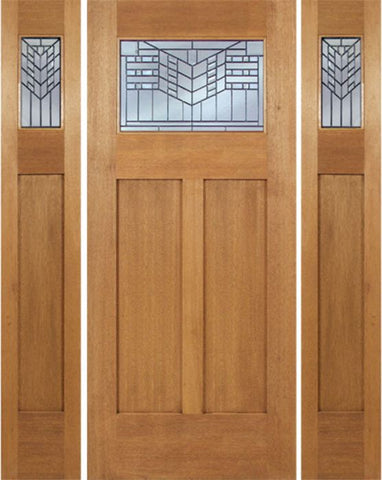 WDMA 60x80 Door (5ft by 6ft8in) Exterior Mahogany Pearce Single Door/2side w/ E Glass 1
