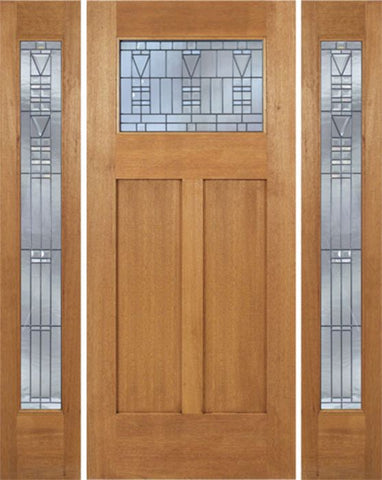 WDMA 60x80 Door (5ft by 6ft8in) Exterior Mahogany Pearce Single Door/2 Full-lite side w/ B Glass 1