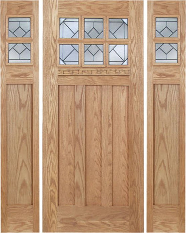 WDMA 60x80 Door (5ft by 6ft8in) Exterior Oak Randall Single Door/2side w/ Q Glass 1
