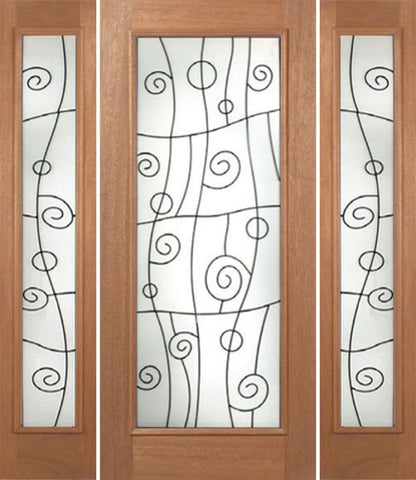 WDMA 60x80 Door (5ft by 6ft8in) Exterior Mahogany Roma Single Door/2side w/ RM Glass - 6ft8in Tall 1