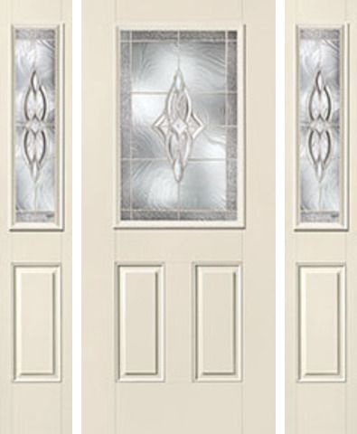 WDMA 60x80 Door (5ft by 6ft8in) Exterior Smooth Wellesley Half Lite 2 Panel Star Door 2 Sides 1
