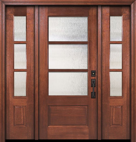 WDMA 60x80 Door (5ft by 6ft8in) Exterior Mahogany 80in 2/3 Lite 3 Lite SDL DoorCraft Door /2side 1