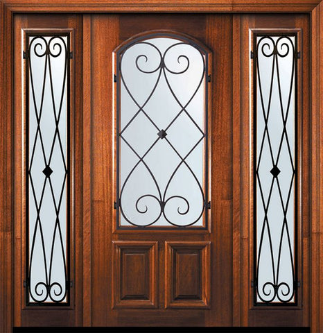 WDMA 60x80 Door (5ft by 6ft8in) Exterior Mahogany 80in Arch Lite Charleston Door /2side 1