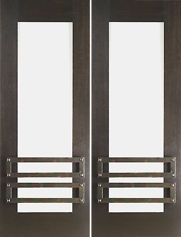 WDMA 60x96 Door (5ft by 8ft) Exterior Mahogany 2-1/4in Thick Double Doors Low-E Glass Iron Work 1