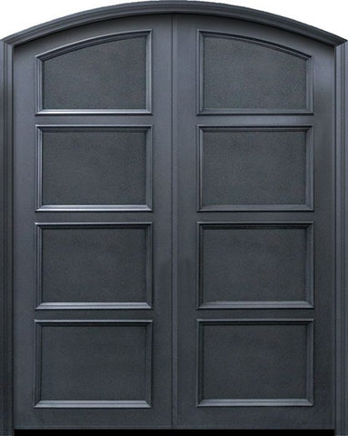 WDMA 60x96 Door (5ft by 8ft) Exterior 96in ThermaPlus Steel Arch Top 4 Panel Solid Continental Double Door 1