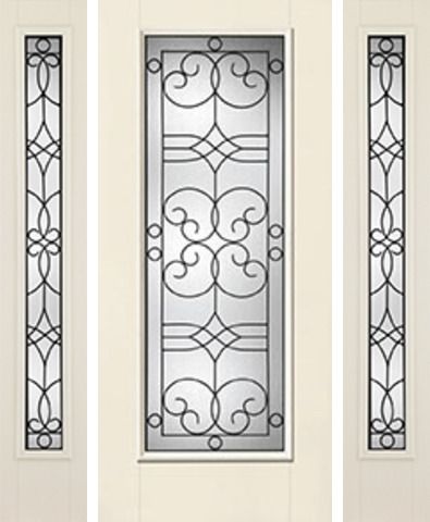 WDMA 62x80 Door (5ft2in by 6ft8in) Exterior Smooth Salinas Full Lite W/ Stile Lines Star Door 2 Sides Full Lite Sidelight 1