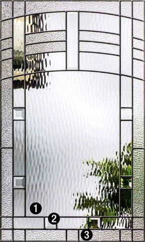 WDMA 62x80 Door (5ft2in by 6ft8in) Exterior Oak Maple Park Half Lite 2 Panel Fiberglass Door 2 Sides 2