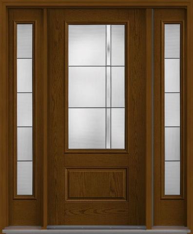 WDMA 62x80 Door (5ft2in by 6ft8in) Exterior Oak Axis 3/4 Lite 1 Panel Fiberglass Door 2 Sides 1