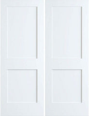 WDMA 64x80 Door (5ft4in by 6ft8in) Interior Swing Pine 80in Primed 2 Panel Shaker Double Door | 4102 1