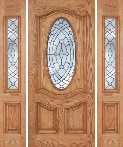 WDMA 64x80 Door (5ft4in by 6ft8in) Exterior Oak Dally Single Door/2side w/ EE Glass - 6ft8in Tall 1