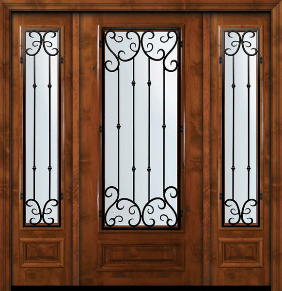WDMA 64x80 Door (5ft4in by 6ft8in) Exterior Knotty Alder 36in x 80in 3/4 Lite Valencia Alder Door /2side 1