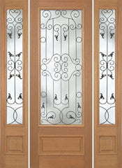 WDMA 64x96 Door (5ft4in by 8ft) Exterior Mahogany Roma Single Door/2side w/ WM Glass - 8ft Tall 1