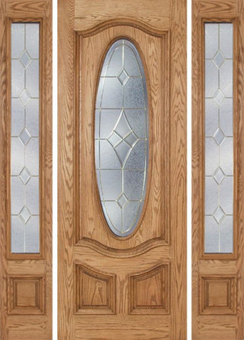 WDMA 64x96 Door (5ft4in by 8ft) Exterior Oak Dally Single Door/2side w/ A Glass - 8ft Tall 1
