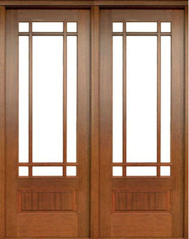 WDMA 64x96 Door (5ft4in by 8ft) Patio Swing Mahogany Alexandria TDL 9 Lite Double Door 1