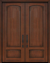 WDMA 64x96 Door (5ft4in by 8ft) Exterior Cherry 96in Double 2 Panel Arch or Knotty Alder Door 1