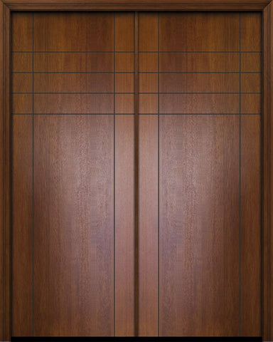 WDMA 64x96 Door (5ft4in by 8ft) Exterior Mahogany 96in Double Fleetwood Contemporary Door 1