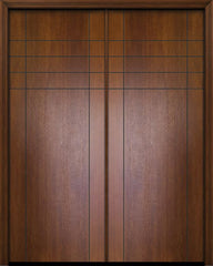 WDMA 64x96 Door (5ft4in by 8ft) Exterior Mahogany 96in Double Fleetwood Contemporary Door 1