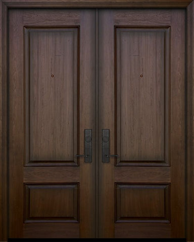 WDMA 64x96 Door (5ft4in by 8ft) Exterior Mahogany 96in Double 2 Panel Square Door 1