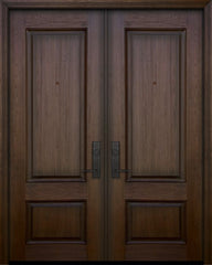 WDMA 64x96 Door (5ft4in by 8ft) Exterior Mahogany IMPACT | 96in Double 2 Panel Square Door 1