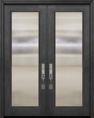 WDMA 64x96 Door (5ft4in by 8ft) Patio Cherry 96in Double Full Lite Privacy Glass Door 1