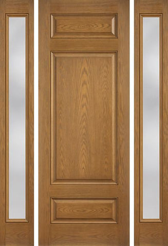 WDMA 64x96 Door (5ft4in by 8ft) Exterior Oak 8ft 3 Panel Classic-Craft Collection Door 2 Sides Clear Low-E 1