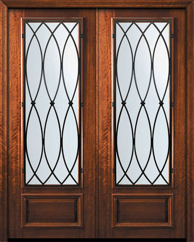 WDMA 64x96 Door (5ft4in by 8ft) Exterior Mahogany 96in Double 3/4 Lite La Salle Door 1